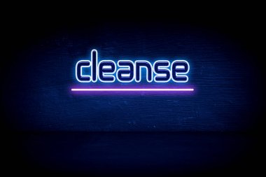 Temizle - Mavi neon duyuru tabelası