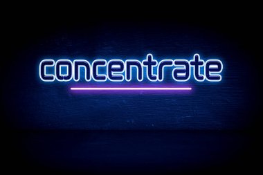 Konsantre - mavi neon duyuru tabelası