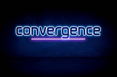 Yakınsama - mavi neon duyuru tabelası