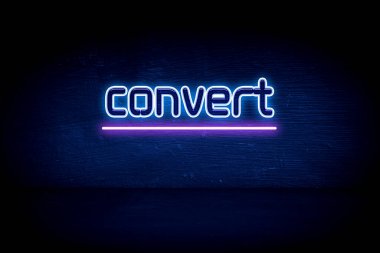 Dönüştür - mavi neon duyuru panosu