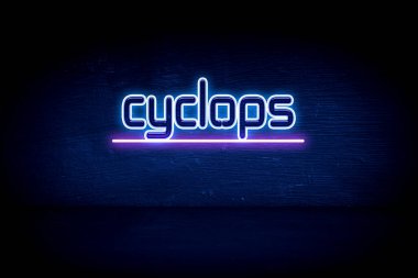 Tepegöz - mavi neon duyuru tabelası