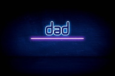 Baba - mavi neon duyuru tabelası