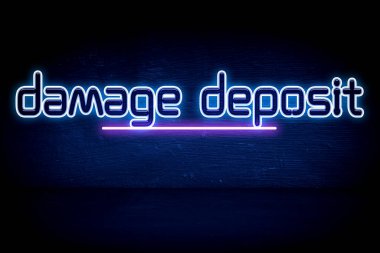 Hasar depozitosu - mavi neon duyuru tabelası