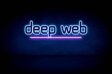 Derin Ağ - Mavi neon duyuru tabelası