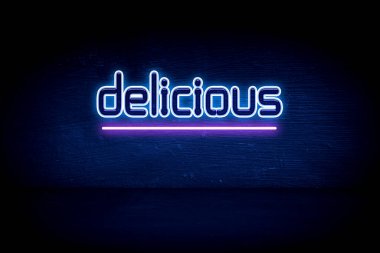 Lezzetli - mavi neon duyuru tabelası