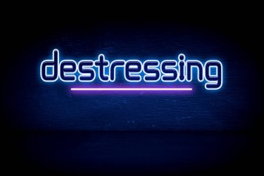 Güzergâh - Mavi neon duyuru tabelası