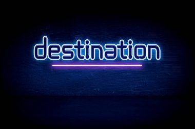 hedef - mavi neon duyuru tabelası