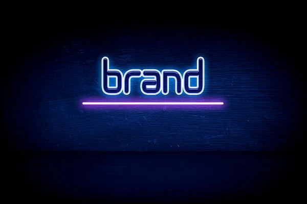 Brand Blue Neon Announcement Signboard — Stock Photo, Image