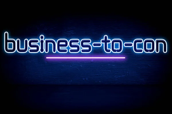 Business Consumer Μπλε Πινακίδα Ανακοίνωση Νέον — Φωτογραφία Αρχείου
