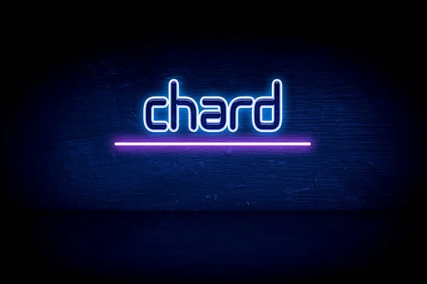 Chard Μπλε Πινακίδα Ανακοίνωση Νέον — Φωτογραφία Αρχείου
