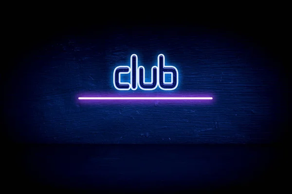 Club Blue Neon Announcement Signboard — Stock Photo, Image