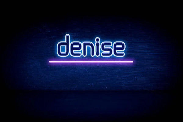 Denise Blue Neon Announcboard — стокове фото