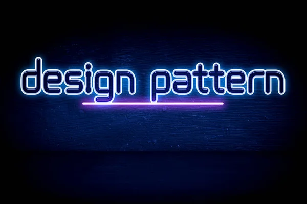 Design Pattern Cartello Blu Neon — Foto Stock