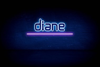 Diane - mavi neon duyuru tabelası