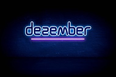 Dezember - Mavi neon duyuru tabelası