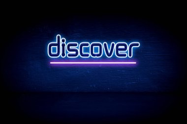 Discovery - mavi neon duyuru tabelası