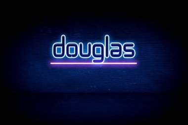 Douglas - mavi neon duyuru tabelası