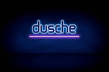 Dusche - Mavi neon duyuru tabelası