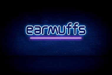 Kulaklıklar - Mavi neon duyuru tabelası