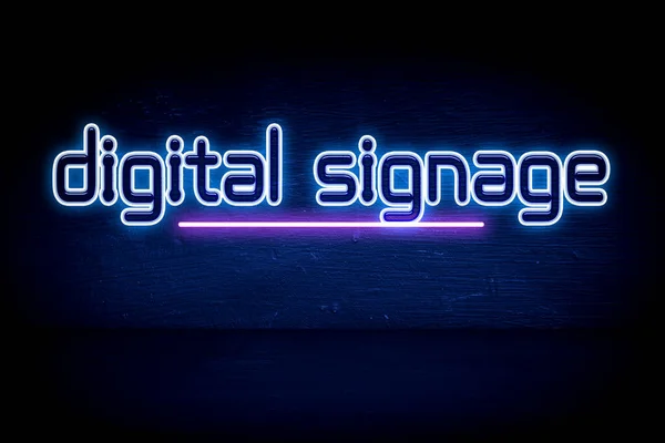 Tanda Tangan Digital Papan Nama Pengumuman Neon Biru — Stok Foto