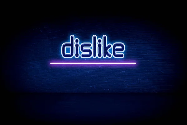 Dislike Blue Neon Announcement Signboard — Stock Photo, Image