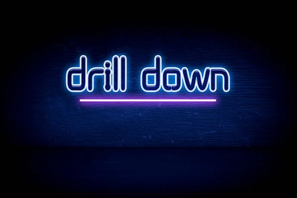 Drill Kék Neon Hirdetőtábla — Stock Fotó