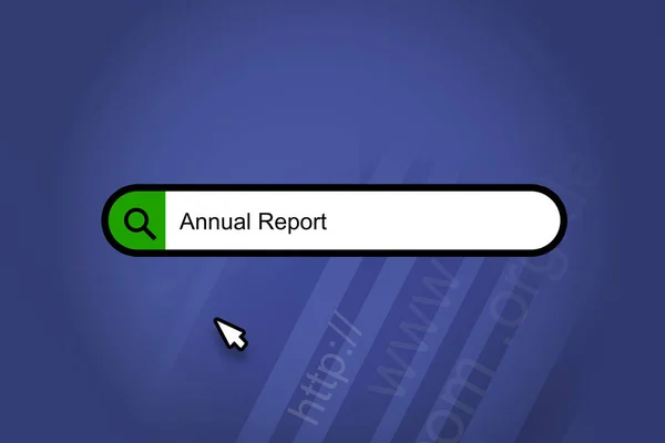 Annual Report Search Engine Search Bar Blue Background — Stock Photo, Image