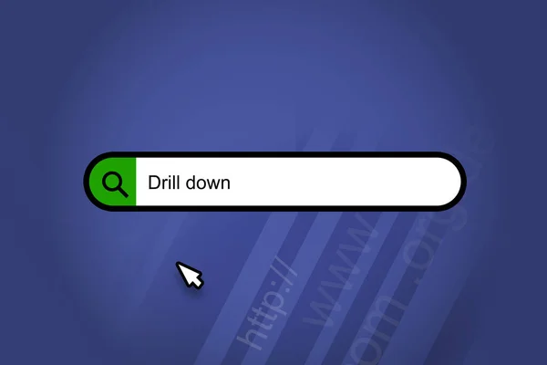 Drill Suchmaschine Suchleiste Mit Blauem Hintergrund — Stockfoto