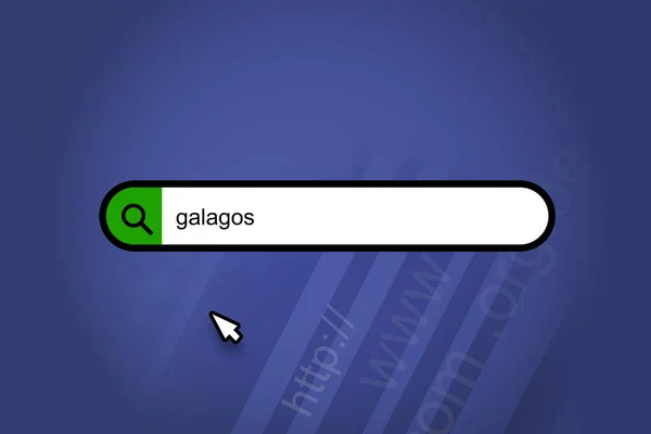 Galagos Motor Căutare Bară Căutare Fundal Albastru — Fotografie, imagine de stoc