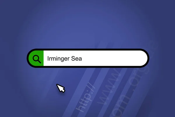 Irminger Sea Hledač Vyhledávací Panel Modrým Pozadím — Stock fotografie