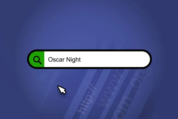 Oscar Night Hledač Vyhledávací Panel Modrým Pozadím — Stock fotografie