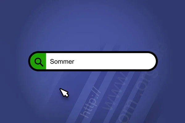 Sommer搜索引擎 蓝色背景的搜索栏 — 图库照片