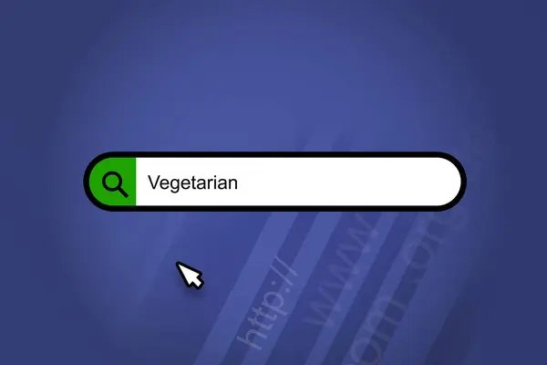 Vegetarisch Zoekmachine Zoekbalk Met Blauwe Achtergrond — Stockfoto