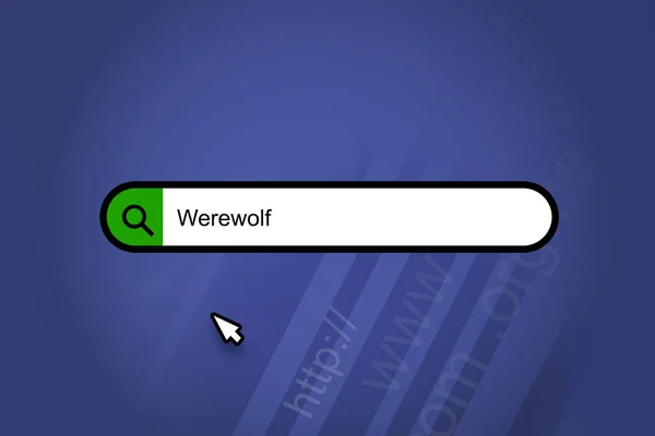 Werewolf Search Engine Search Bar Blue Background — Stock Photo, Image