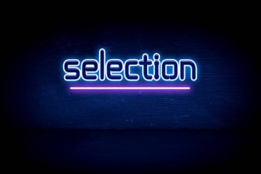 Seçim - mavi neon duyuru tabelası