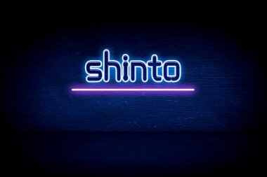 Shinto - Mavi neon duyuru tabelası