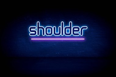 Omuz - Mavi neon duyuru tabelası