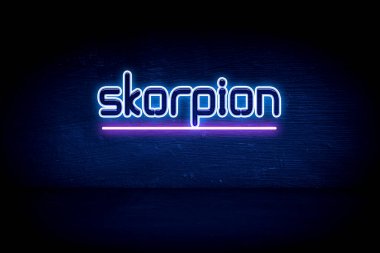 Skorpion - Mavi neon duyuru tabelası