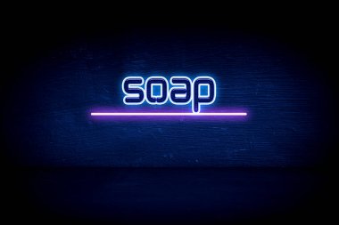 sabun - Mavi neon duyuru tabelası
