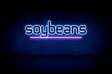 Soya fasulyesi - mavi neon duyuru tabelası