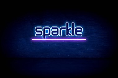 pırıltı - mavi neon duyuru tabelası