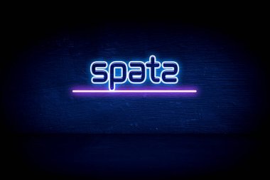 Spatz - Mavi neon duyuru tabelası