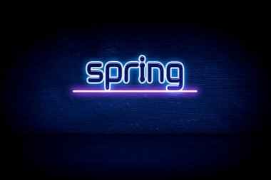 Bahar - Mavi neon duyuru tabelası