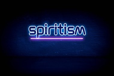 Spiritizm - Mavi neon duyuru tabelası