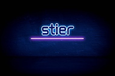 stier - Mavi neon duyuru tabelası