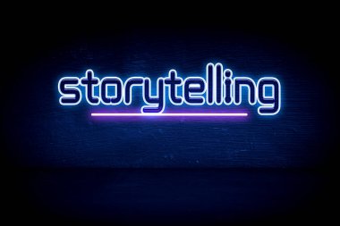 Hikaye Anlatımı- mavi neon duyuru tabelası