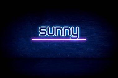 Sunny - Mavi neon duyuru tabelası