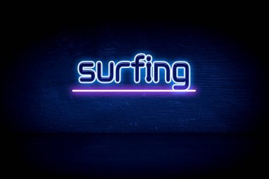 Sörf - Mavi neon duyuru tabelası