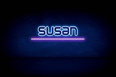 Susan - mavi neon duyuru tabelası