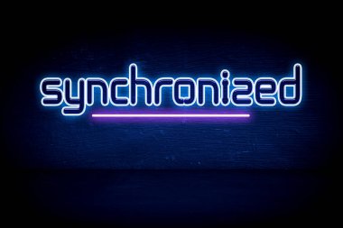 Senkronize Paten - mavi neon duyuru tabelası